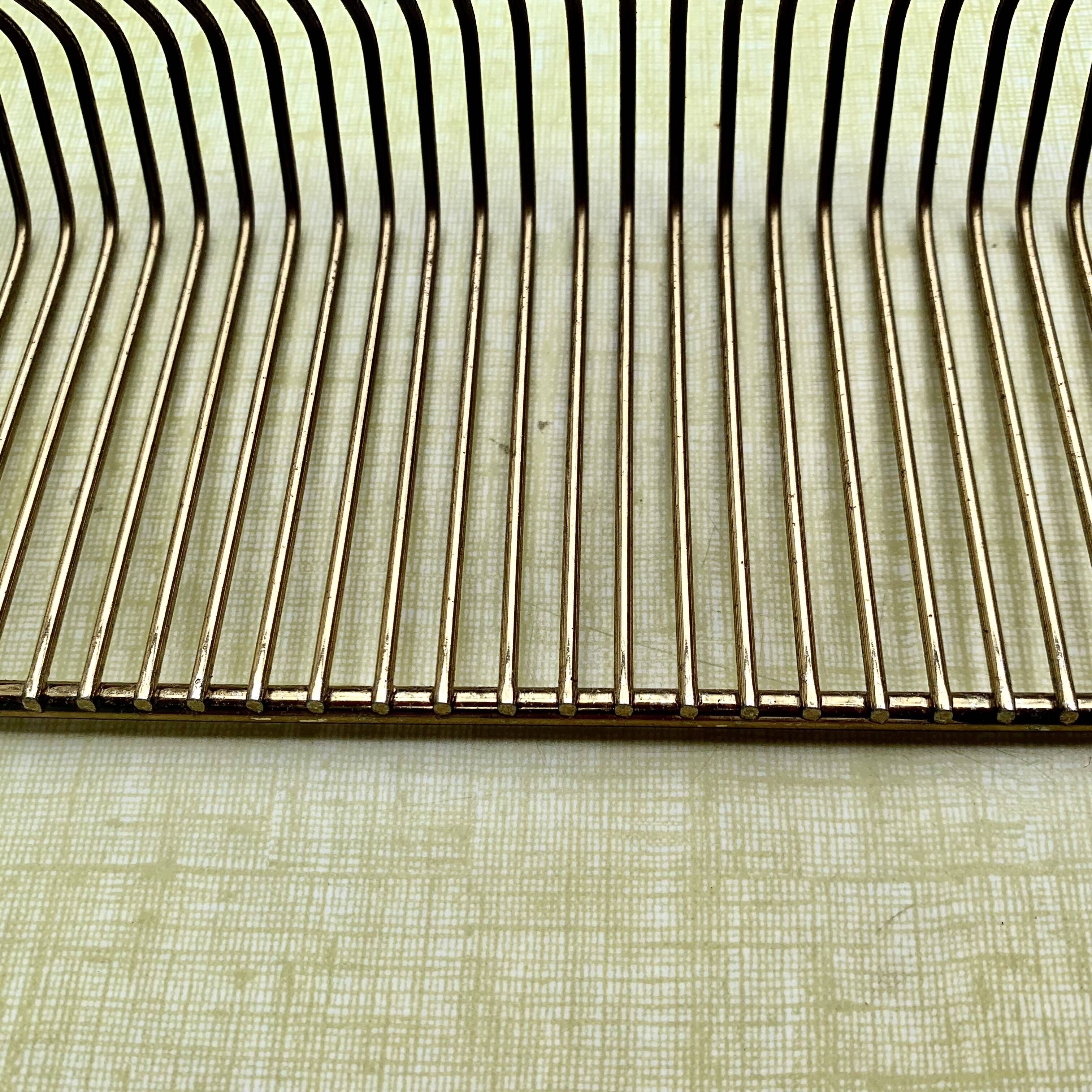 Pair of vintage record holders in gilded brass - for 80 vinyls