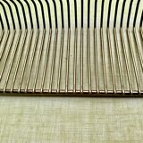 Pair of vintage record holders in gilded brass - for 80 vinyls