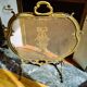 Fire screen, 19th century spark screen in gilded bronze