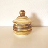 Longchamps beige and brown ceramic sugar bowl