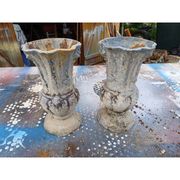 Pair of cast iron vases from 1900 from Charleville-Mézières
