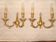 pair of solid gold-plated bronze wall lights with 2 candle holders in "Louis XVI" style