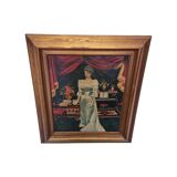 Art Nouveau Painting With A Maiden Belgian School, late 1800s