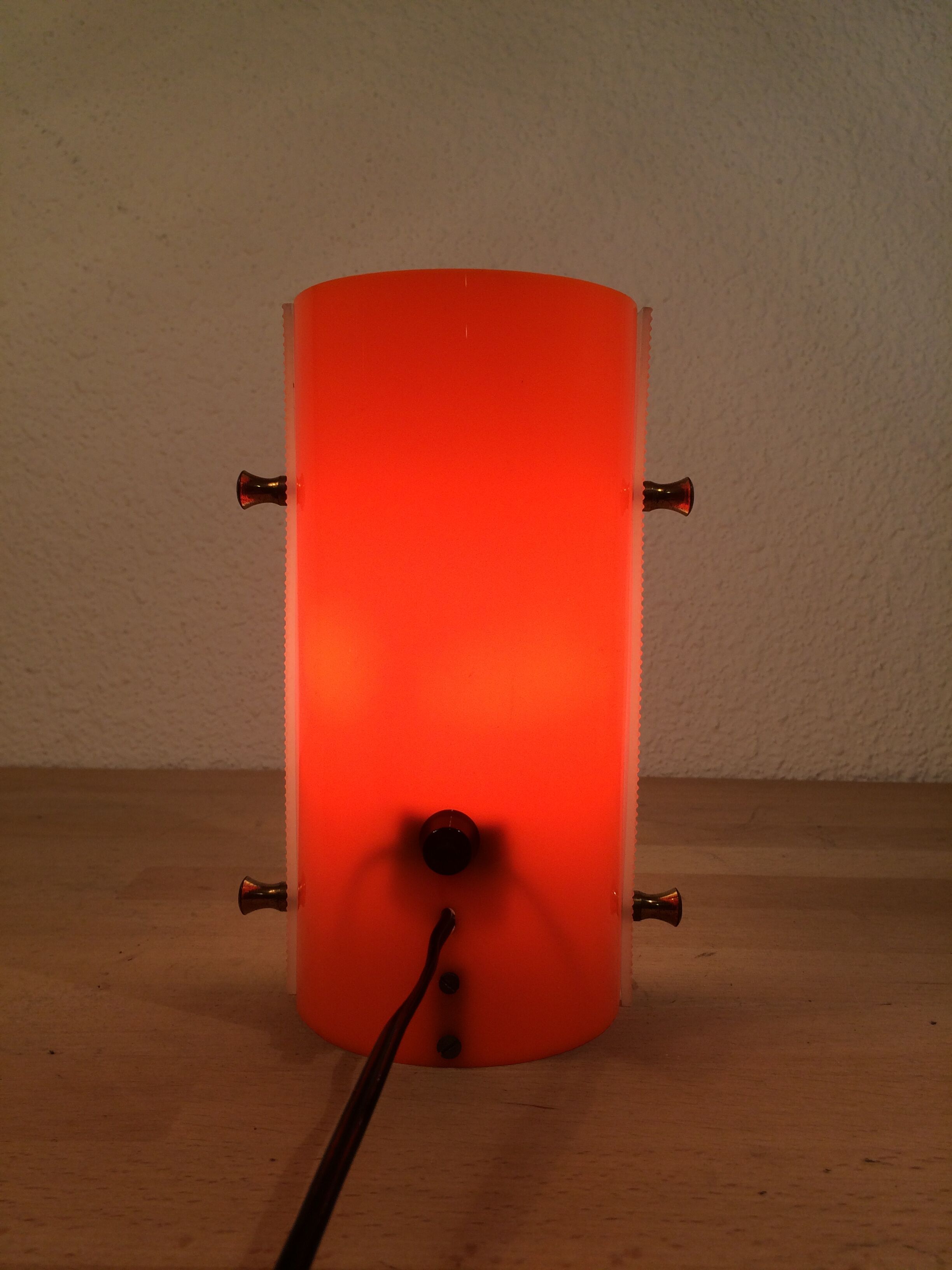 Orange lamp space age 70s cylindrical