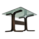 Table d'appoint en verre Siesta des années 70