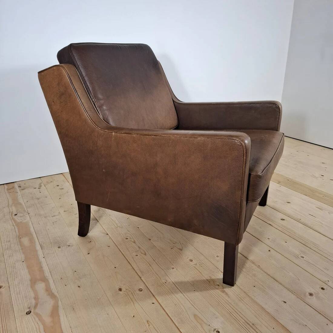 Vintage leather armchair – Mogensen style, 1960s