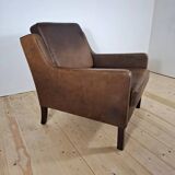 Vintage leather armchair – Mogensen style, 1960s