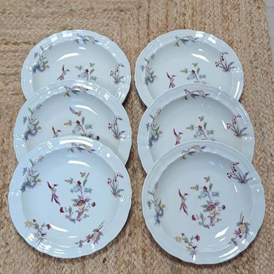 6 deep plates Bernardaud Chantilly model