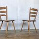 Pair of Scandinavian chairs or vintage wooden bistro