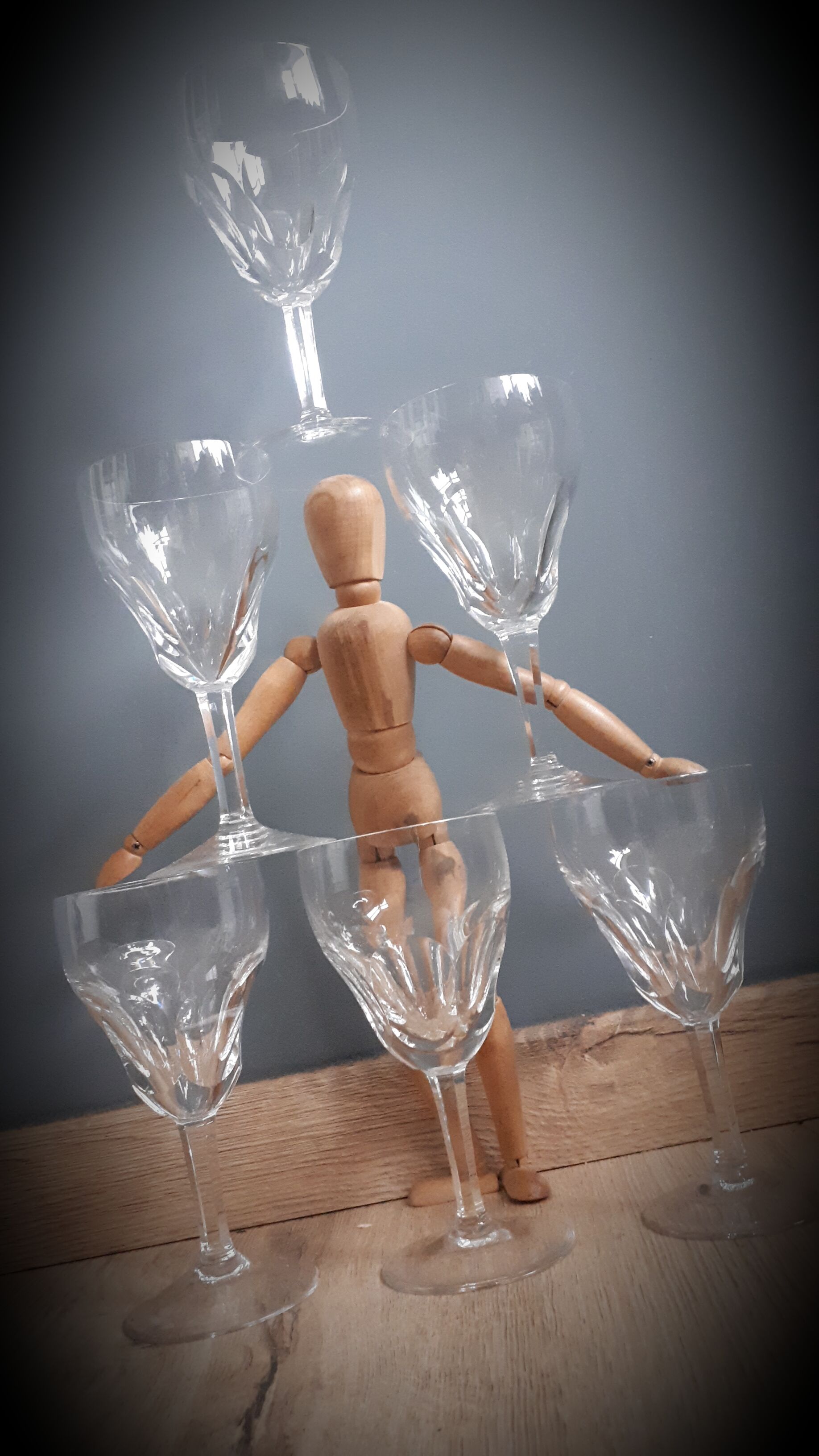 Set 6 crystal walking glasses