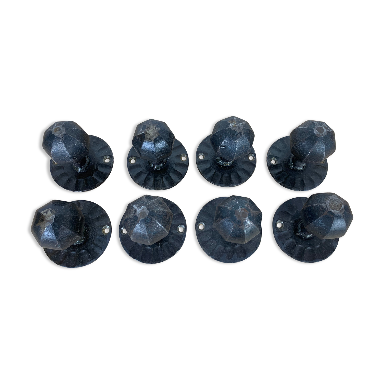 8 brutalist wrought iron hooks