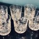6 vintage chiseled crystal whisky glasses