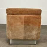 70s suede trunk pouf