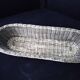 Bread basket, basket in braided silver metal wire