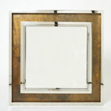 Miroir chrome métal cuivré Industriel par Belgo Chrome 1970 130x130cm