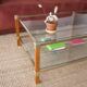 Vintage coffee table with double top from the 1970s.