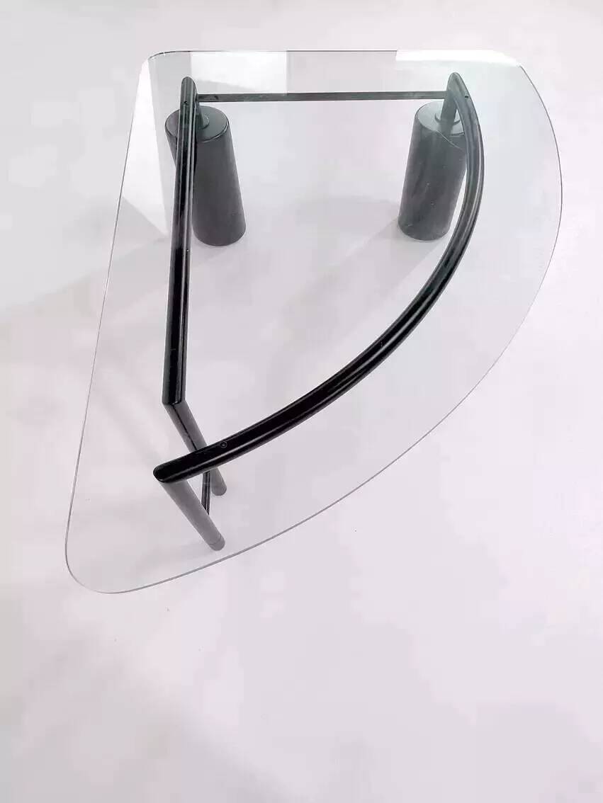 80s coffee table in metal and glass
