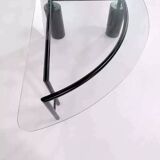 80s coffee table in metal and glass