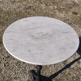 Marble and wrought iron bistro table