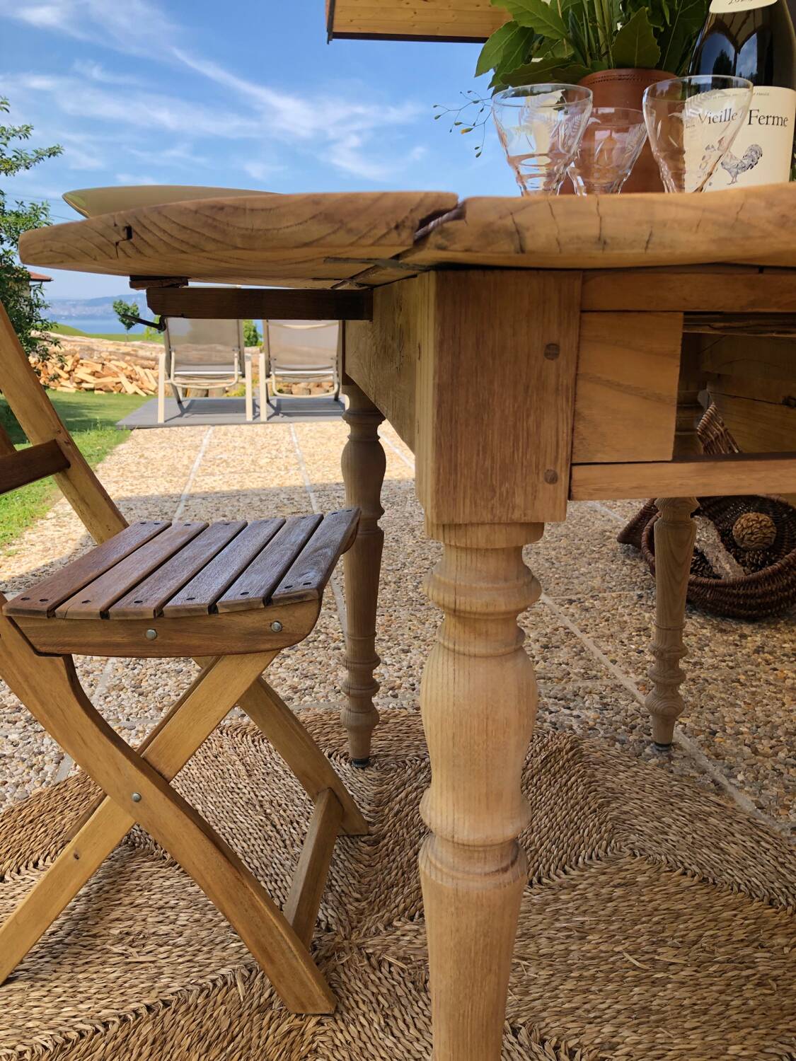 Farmhouse table with shutters