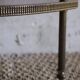 Corner shelf on foot in vintage wood and brass