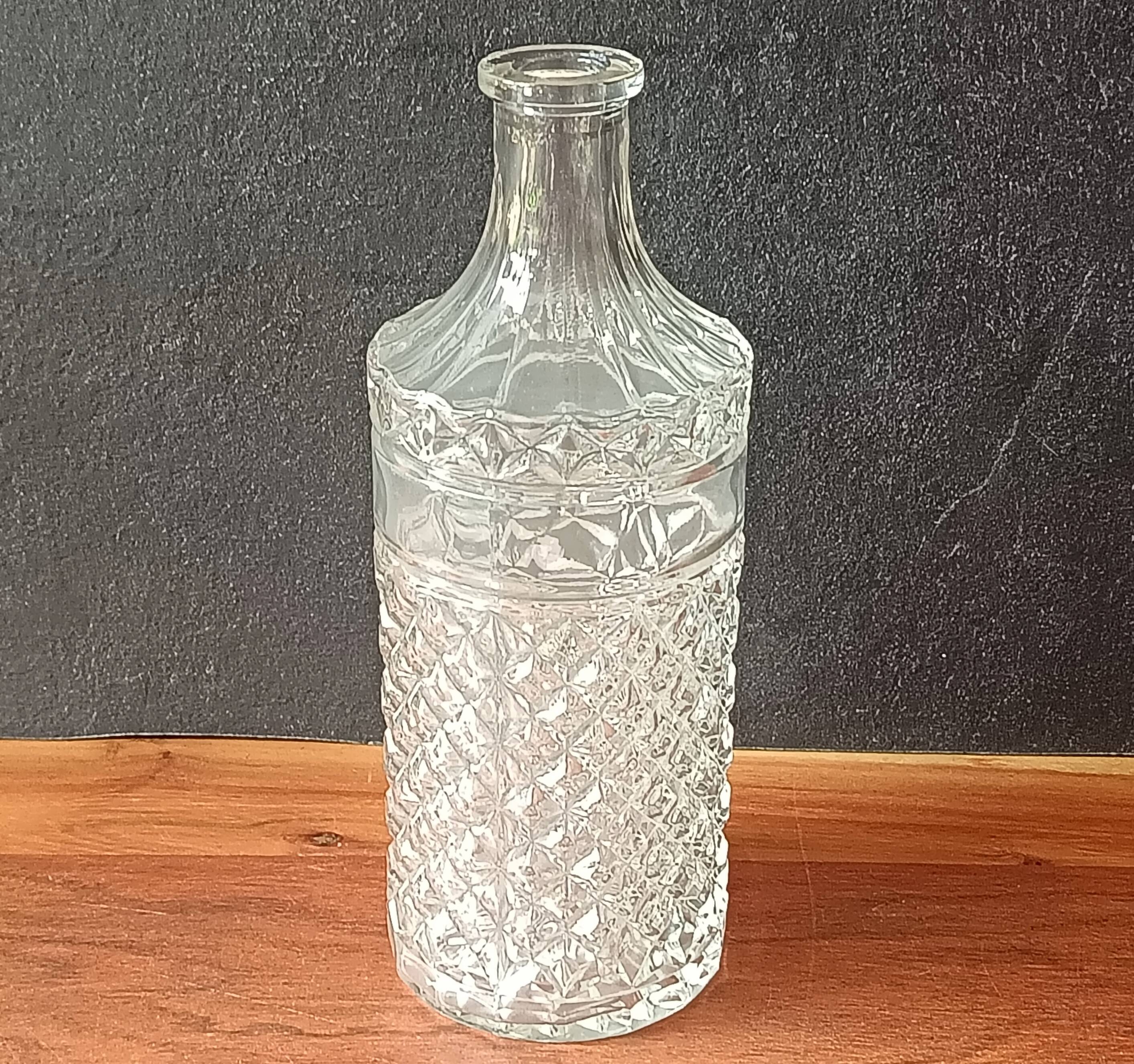 Vintage round clear glass carafe