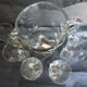 Vintage orangeade service with a jug and 6 glasses decorated with golden beads.