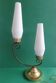 Large double lighting vintage opaline table lamp
