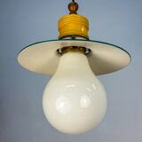 Metalarte XL "Bulb" ceiling pendant, white opaline glass, Spain, 1970s