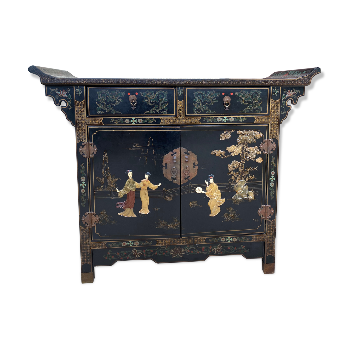 Chinese furniture console 1960 lase wood
