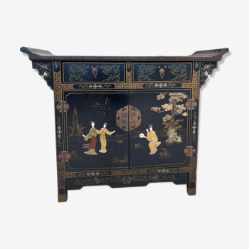 Meuble chinois console 1960 bois laqué