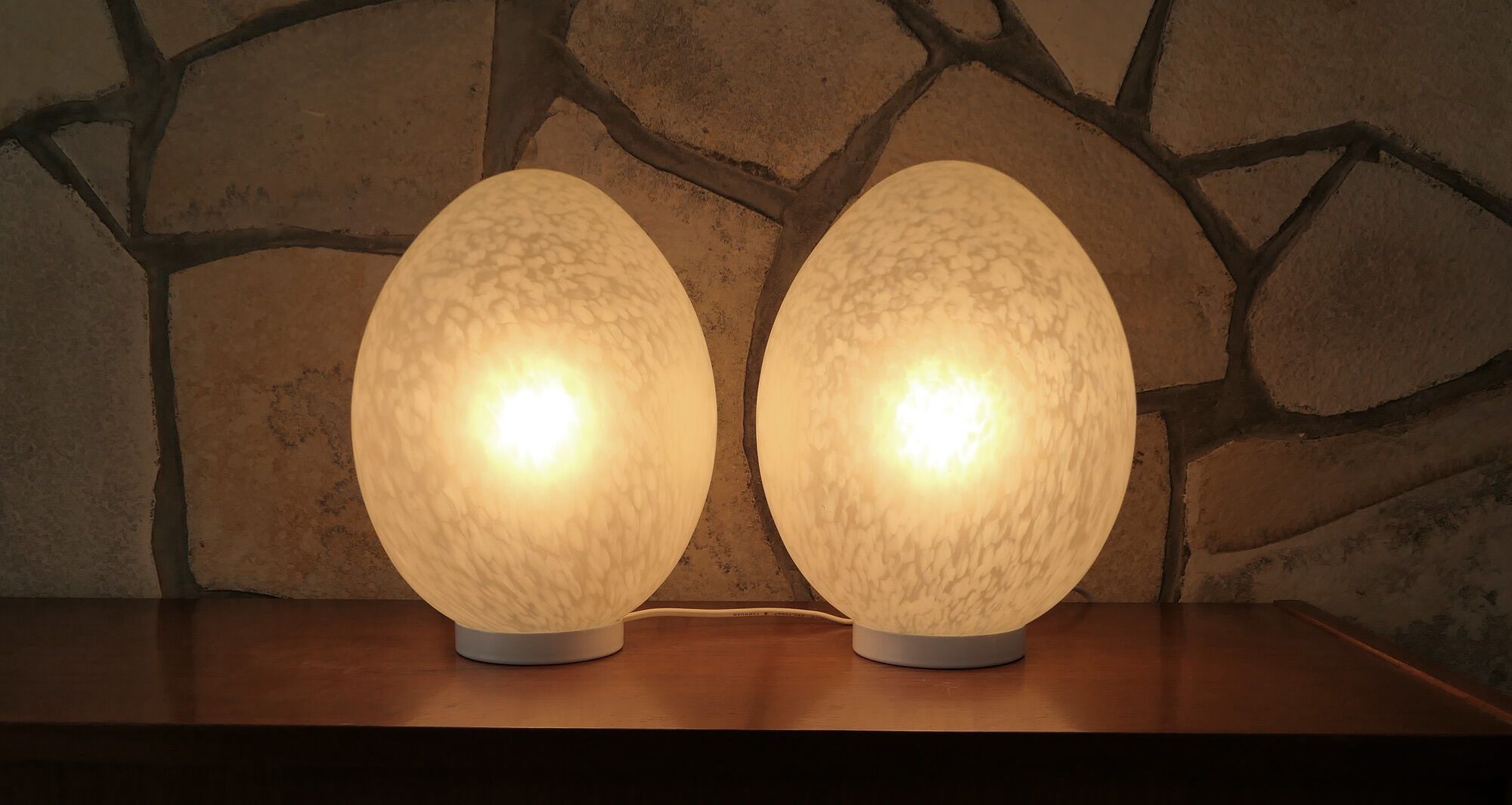 Pair of lamps "egg" - Egg lamps 70s-80s design Ben Swildens