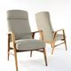 mid century vintage Fauteuil herenmodel 'Duivendrecht beige - opnieuw bekleed