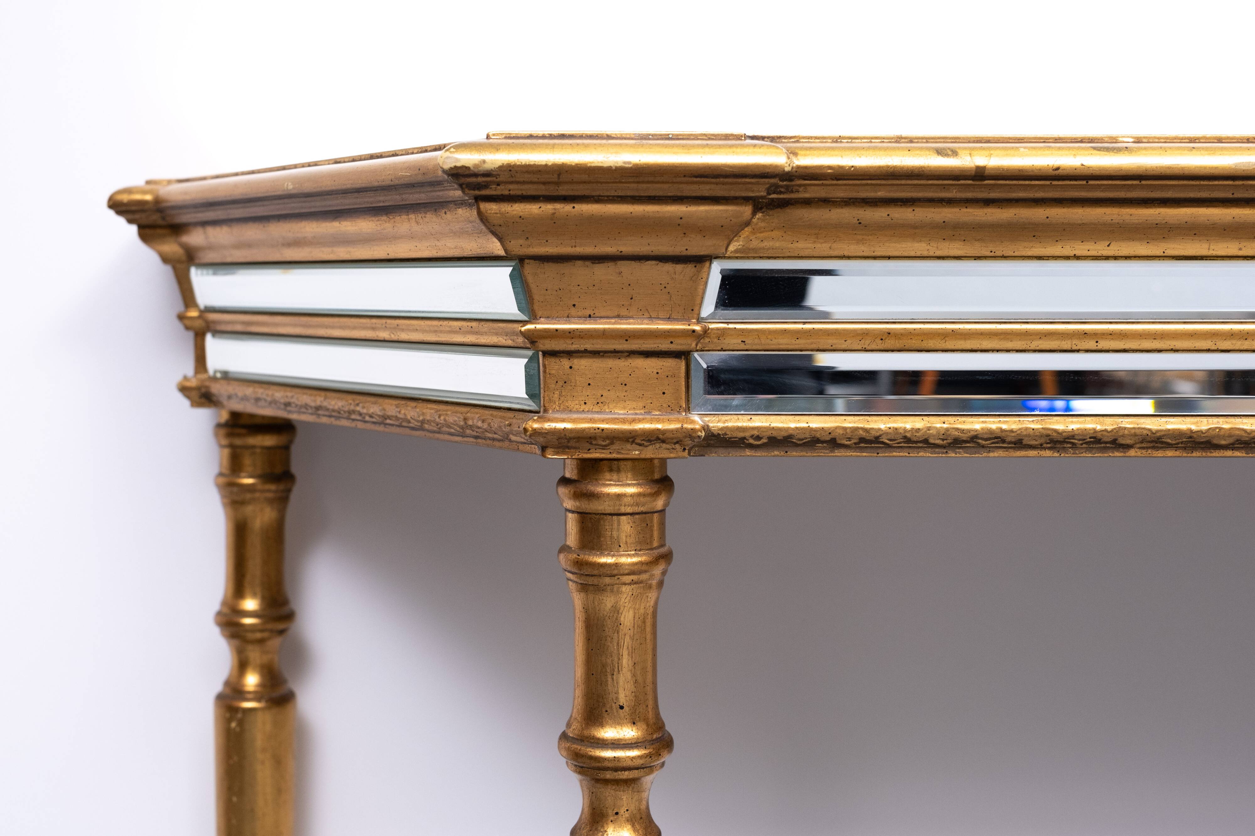 De Knudt Mirror Console Table Hollywood Regency Belgian 1970s