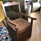 Oak commode chair