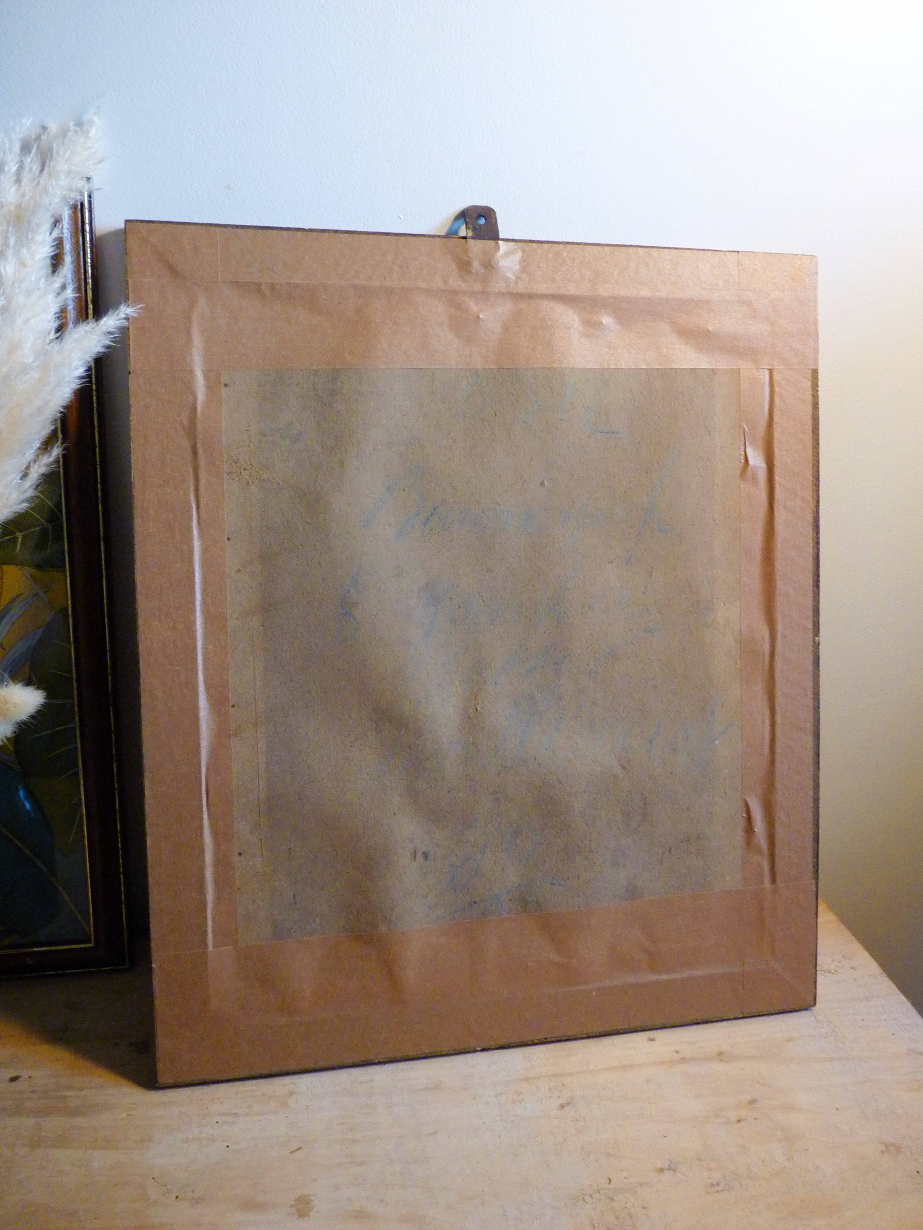 Painting Golden frame Virgin Mary immaculate heart