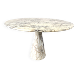 Vintage round marble dining table, 1970s