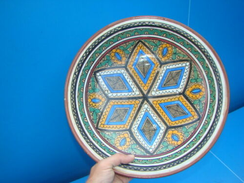 Morocco North Africa enamelled terracotta couscous plate or dish