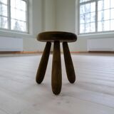 Sculptural stool in stained pine, attributed to Ingvar Hildingsson, Sweden 1970.