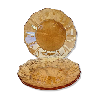 Set of 3 vintage Dulcine dessert plates