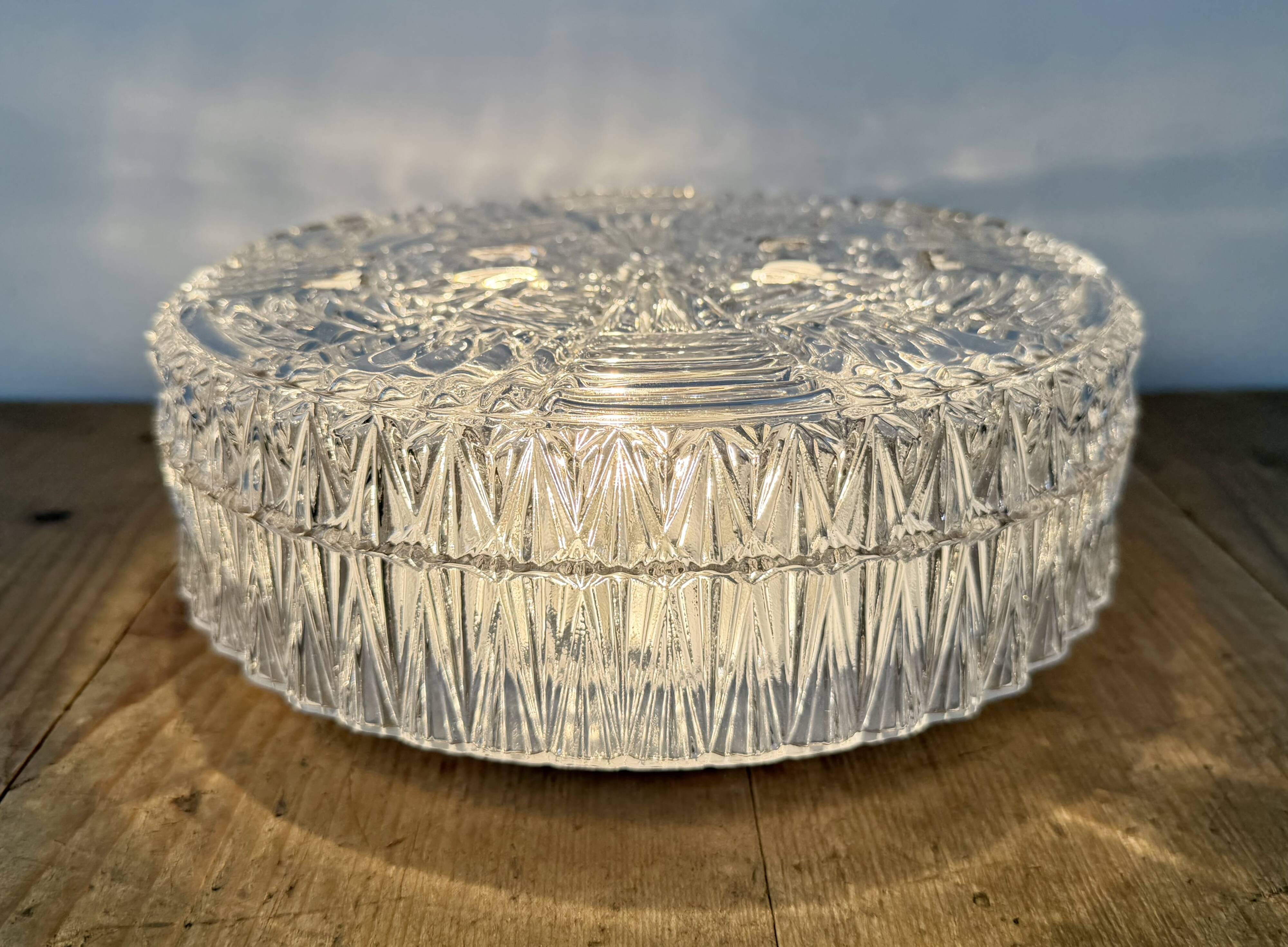 Vintage Glass Wall or Ceiling Light, 1970s
