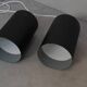 Pair of black metal scandinavian hanging lamps Poulsen