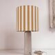 Lampe grès et abat-jour rayé