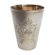 Louis XV-style old silver metal timbale, monogrammed "OA"