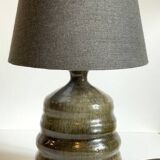 VINTAGE Handmade Geometric Glazed Stoneware LAMP
