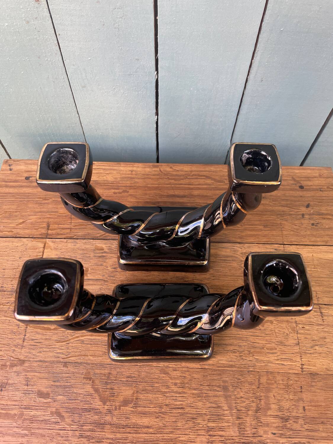 Ceramic twisted candle holder