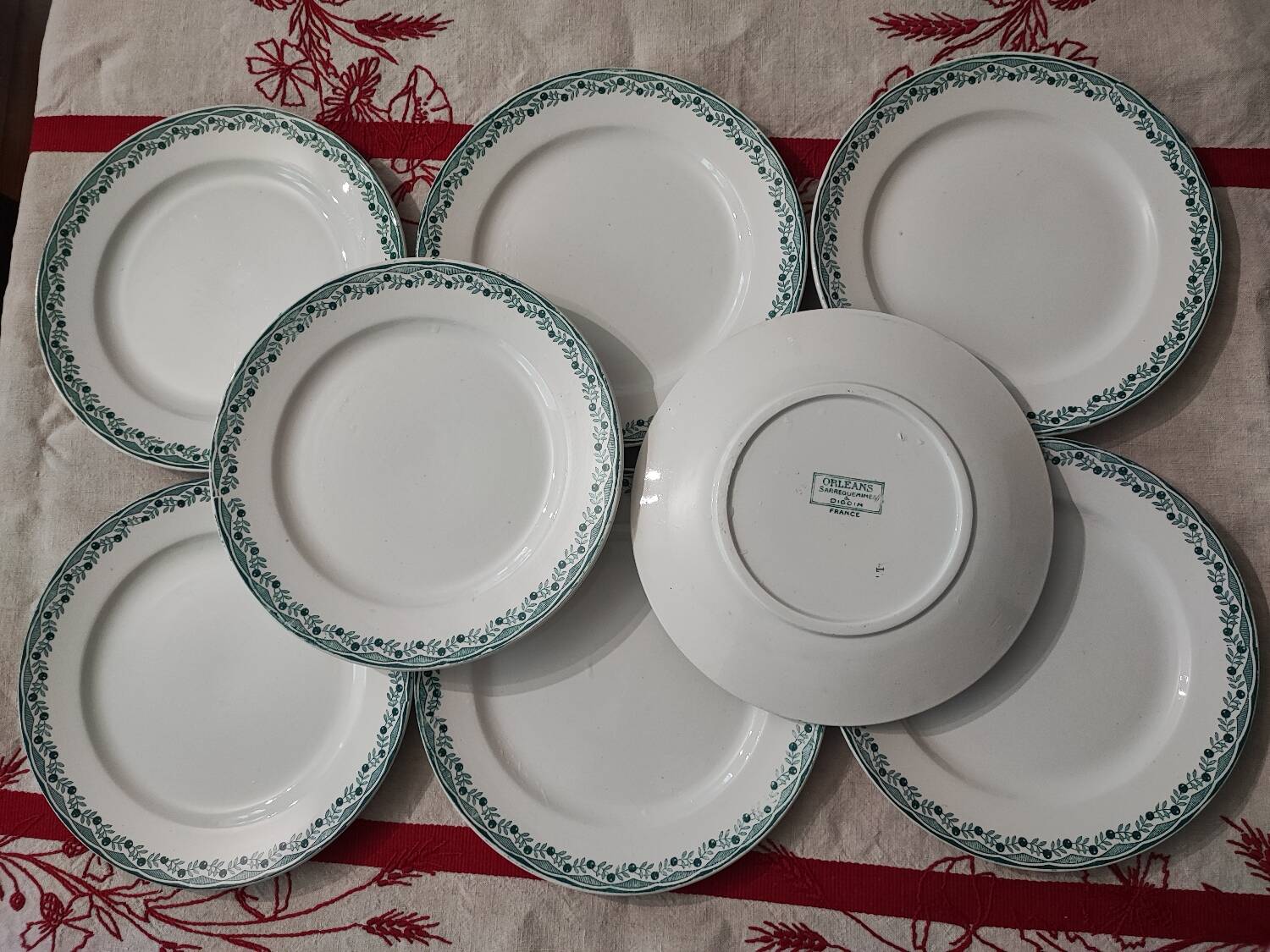 8 antique plates Sarreguemines Orléans