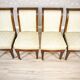 Antique Mahogany Chairs in White Upholstery, 1880, Set of 4