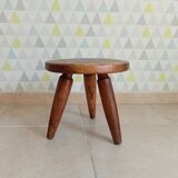 Antique walnut milking stool