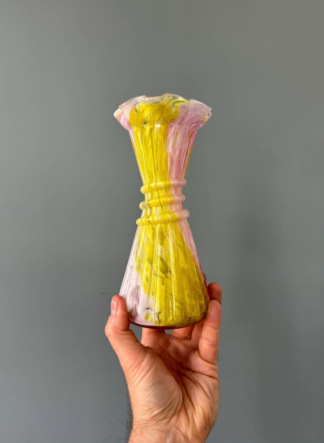 Antique blown Clichy glass vase